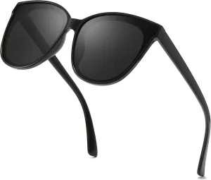 Oversized Cat Eyes Sunglasses for Women Polarized & UV Protection, Trendy Large/Big Cateye Sunnies IF1627