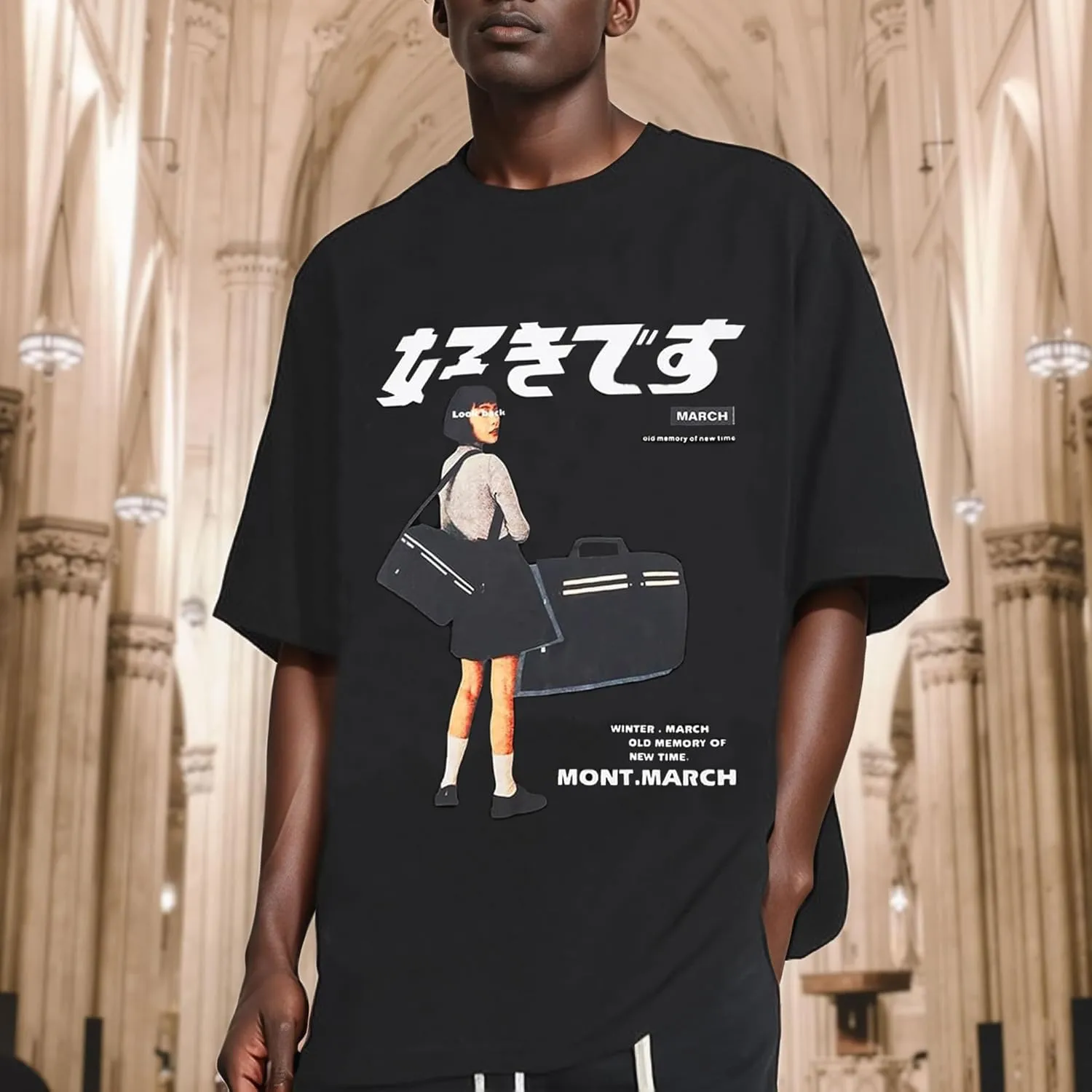 Oversized Graphic Tees Men Vintage Y2K Print Shirts Streetwear Unisex Harajuku T-Shirts