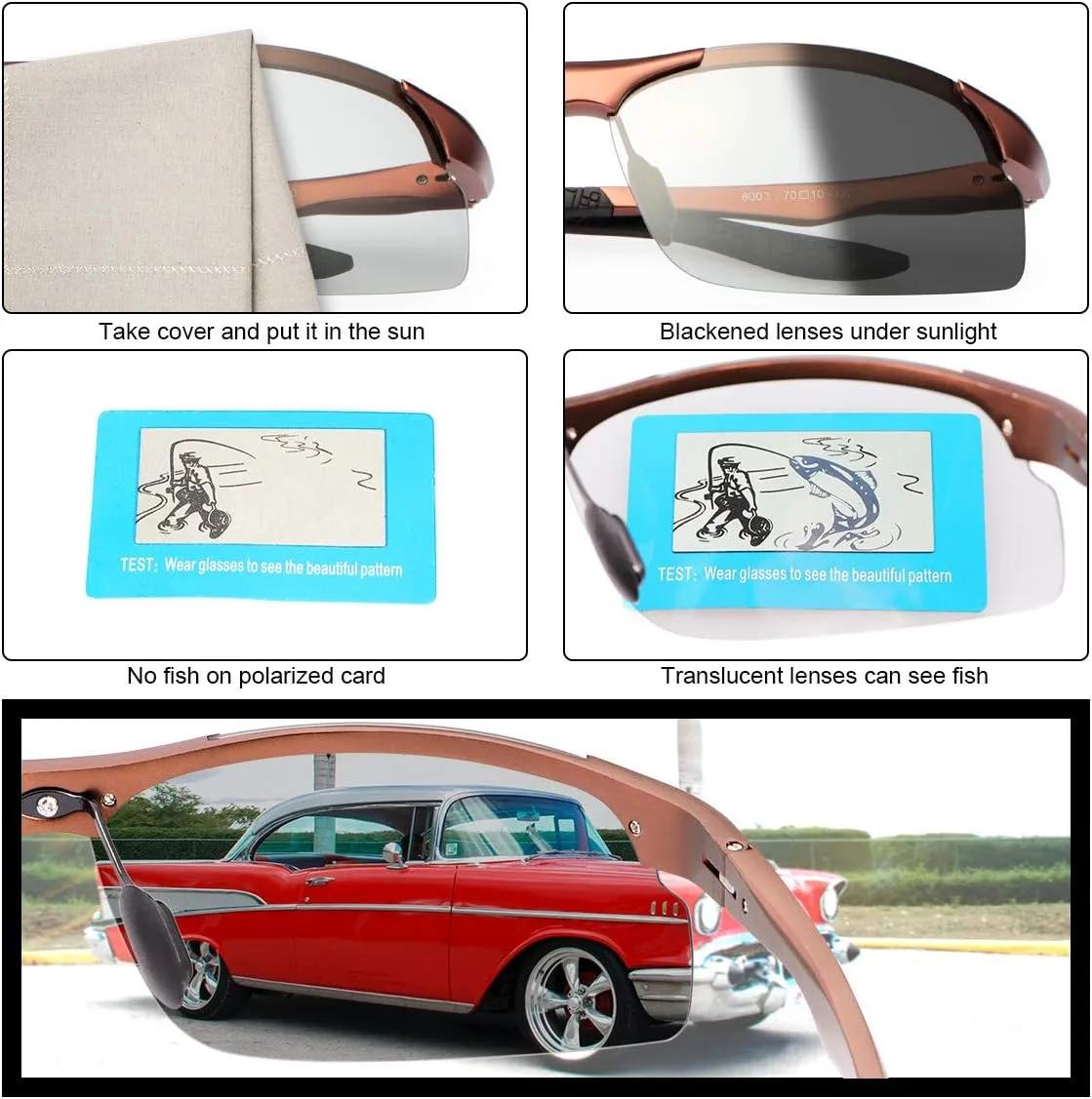 Polarized Photochromic Driving z87 Sunglasses for Men Day Night Safety Glasses