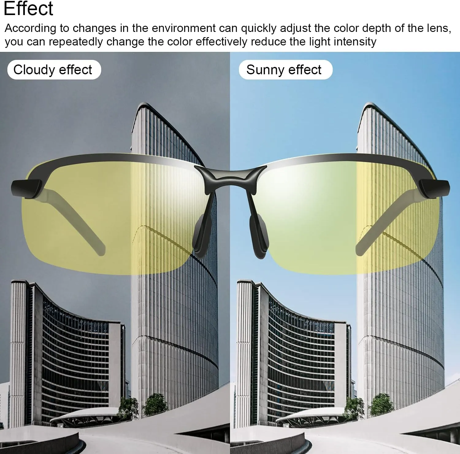 Polarized Photochromic Sunglasses for Men - UV Protection and Lightweight Sun Glasses for Driving Fishing