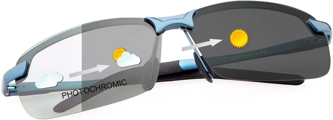 Polarized Photochromic Sunglasses for Men - UV Protection and Lightweight Sun Glasses for Driving Fishing