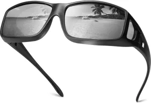 Polarized Sunglasses Fit Over Glasses for Men Women, Wrap-around Driving Sunglasses 100% UV Protection