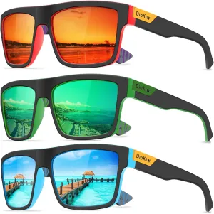 Polarized Sunglasses for Men Sporty Style Driving Travel Sun Glasses Lightweight Square Frame UV Protection Goggles