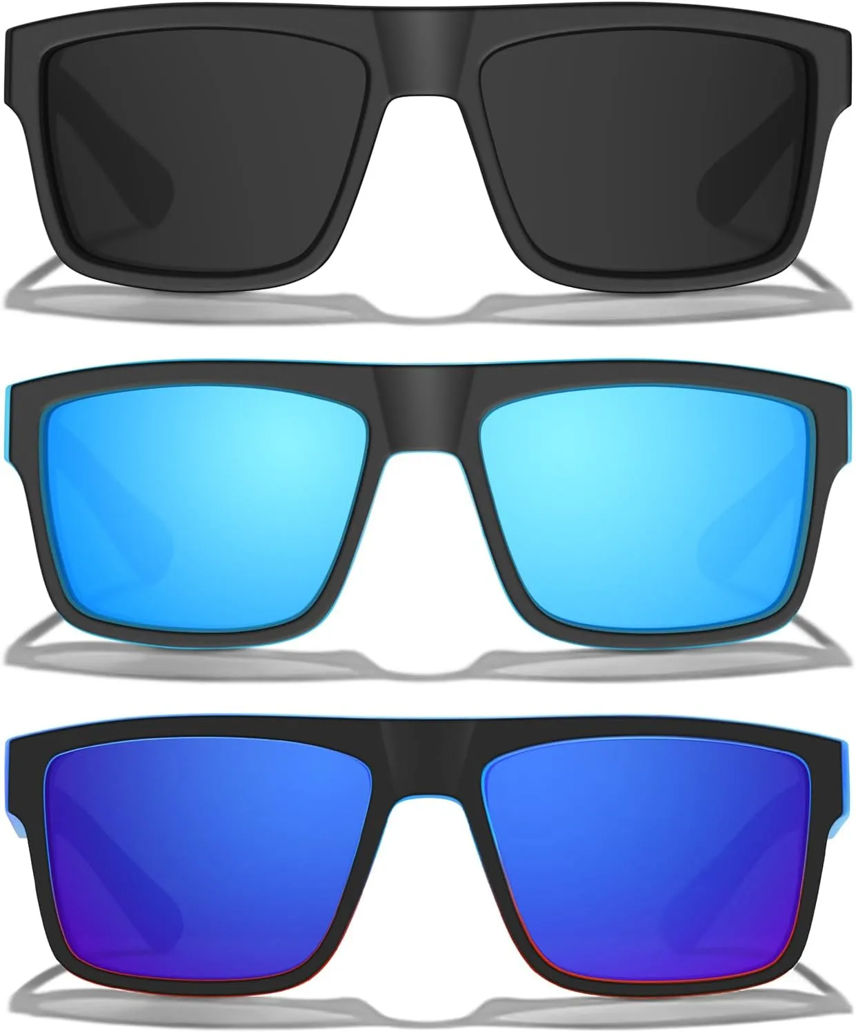 Polarized Sunglasses for Men Sporty Style Driving Travel Sun Glasses Lightweight Square Frame UV Protection Goggles