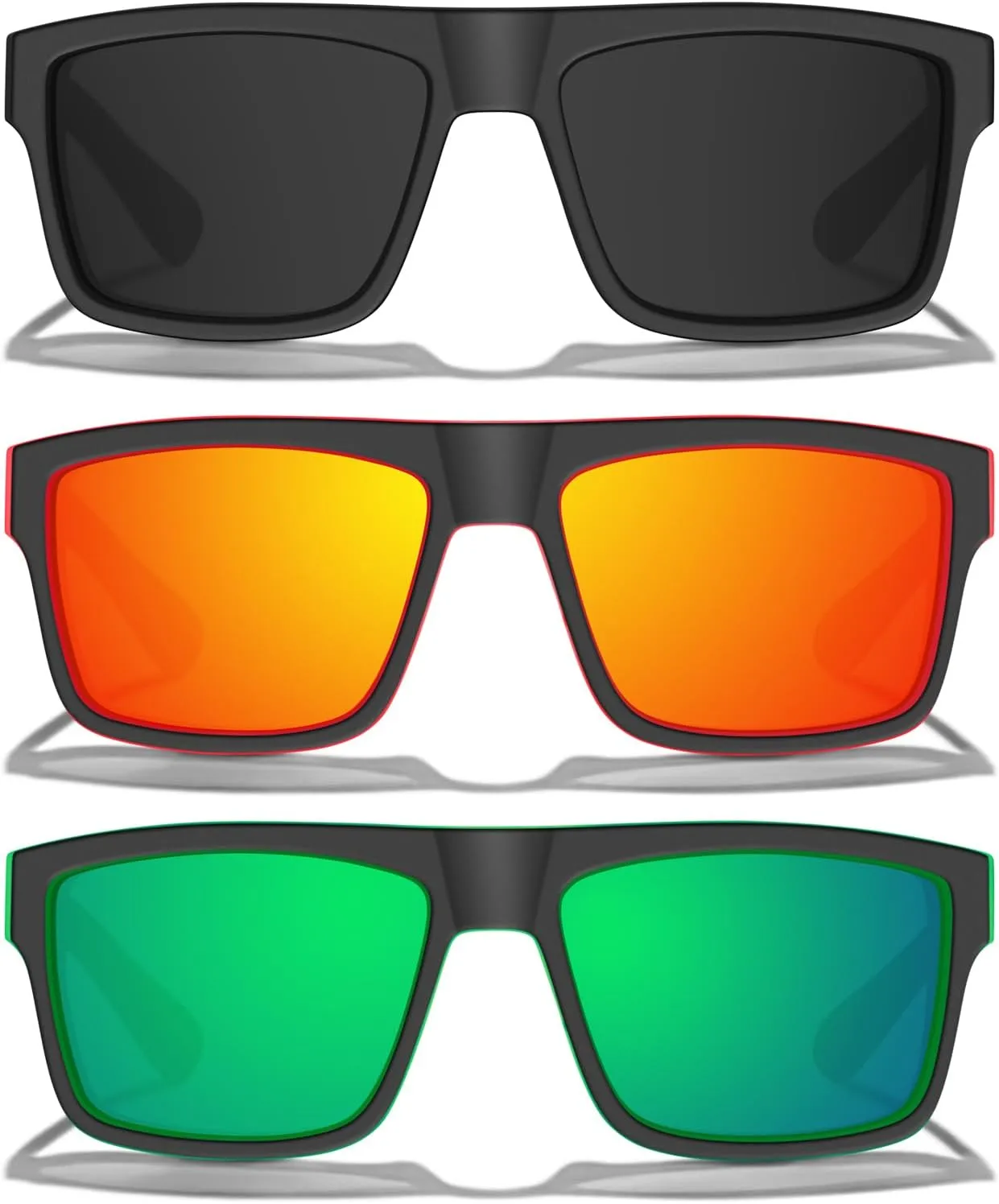 Polarized Sunglasses for Men Sporty Style Driving Travel Sun Glasses Lightweight Square Frame UV Protection Goggles