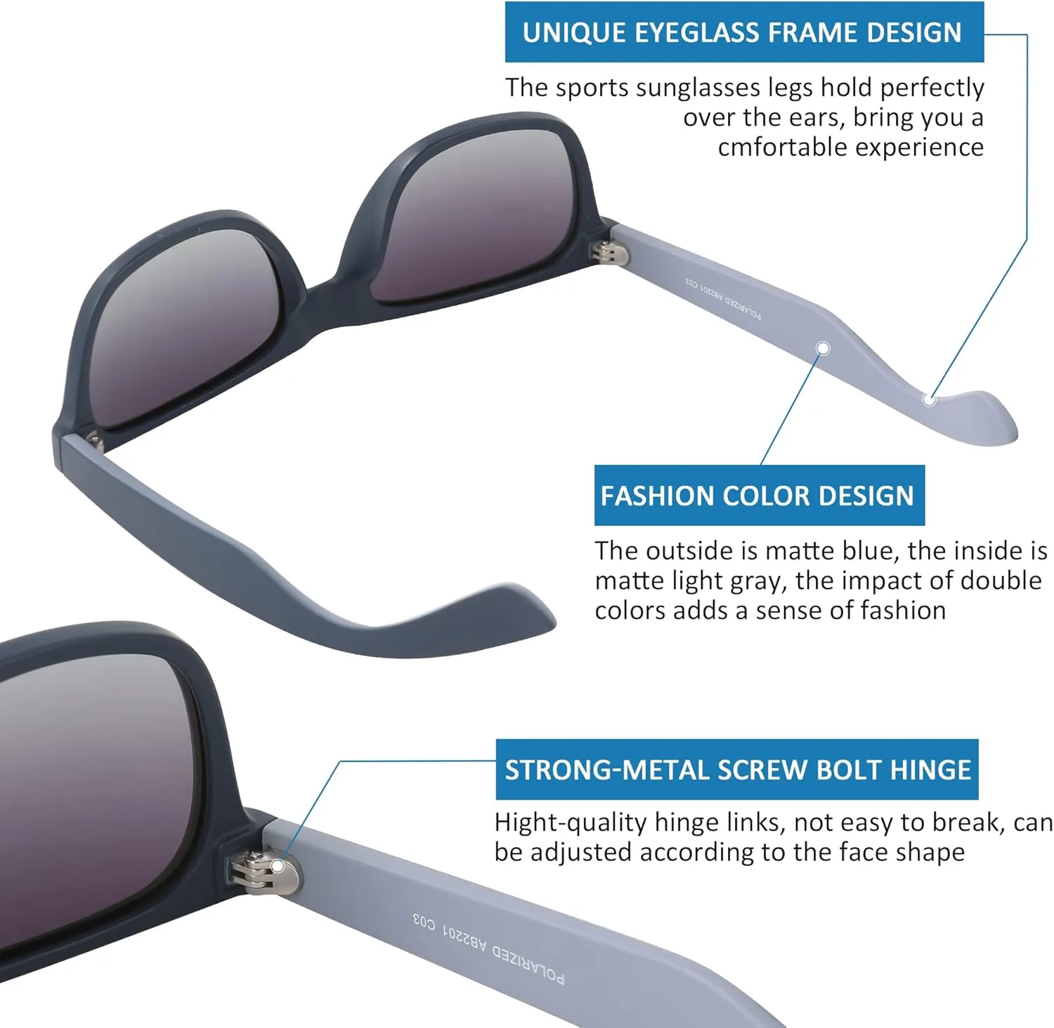 Polarized Sunglasses for Men Women Round Retro Classic Fashion Eyewear UV400 Sun Glasses for Sports 3 Packs