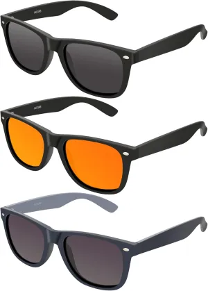 Polarized Sunglasses for Men Women Round Retro Classic Fashion Eyewear UV400 Sun Glasses for Sports 3 Packs