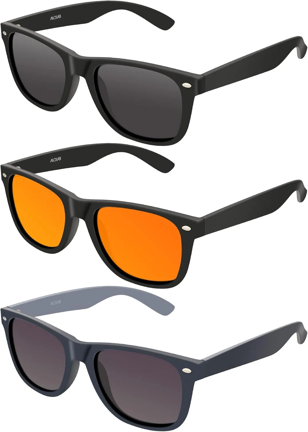 Polarized Sunglasses for Men Women Round Retro Classic Fashion Eyewear UV400 Sun Glasses for Sports 3 Packs