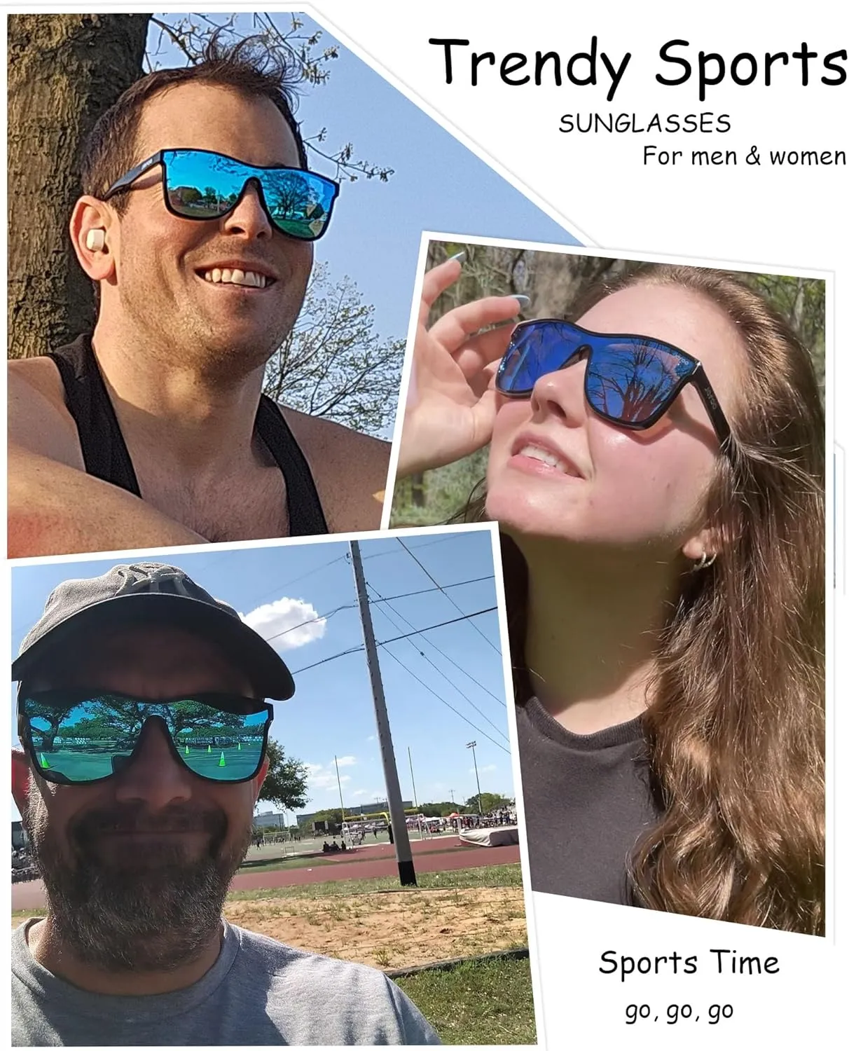 Polarized Sunglasses Men Trendy Mirrored shades Women Reflective Sun Glasses UV Protection