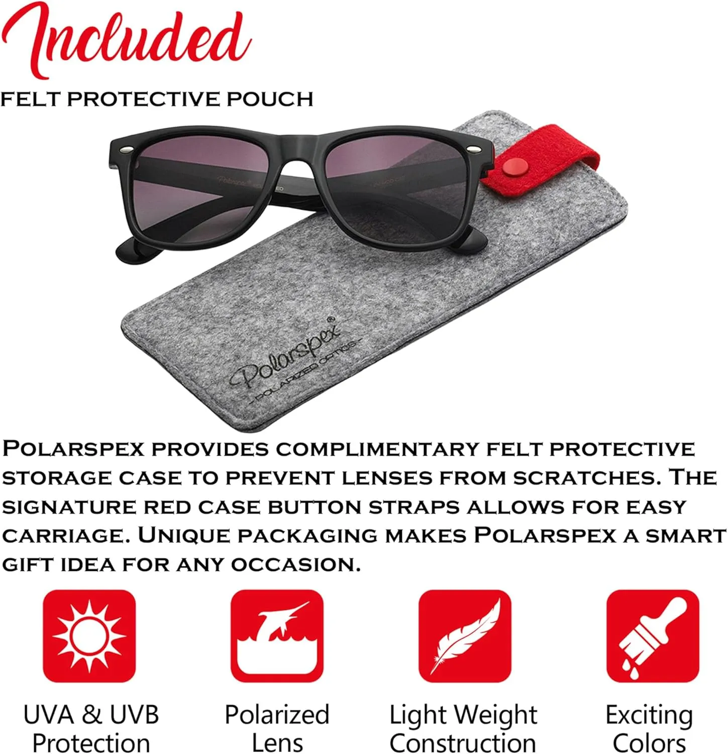 PolarSpex Mens Sunglasses - Retro Sunglasses for Men, Polarized Sunglasses for Womens - Cool Shades for Driving, Fishing