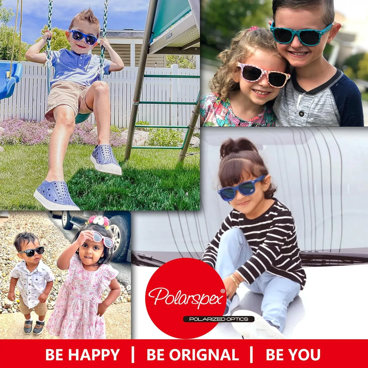 PolarSpex Toddler Sunglasses UV Protection – Unbreakable Kids Polarized Sunglasses with Case for Boys & Girls age 2-8