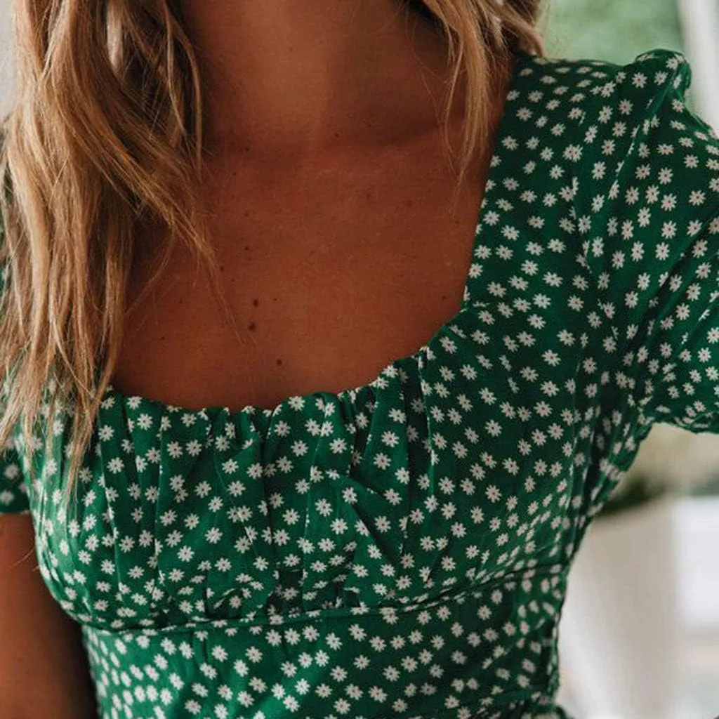 PTOLOCIF Women 2024 Casual Maxi Dress Casual Square Neck Ruffle Smocked Boho Flowy Dress Short Sleeve Floral Print Sundresses