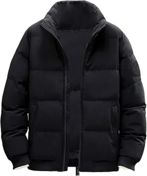 Puffer Jacket Men with Hood Warm Insulated Lightweight Hooded Down Coats Outdoor Winter Windproof Waterproof Jackets Jackets for Men Lightweight(ZC-Black,5X-Large)