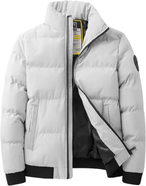 Puffer Jacket Men with Hood Warm Insulated Lightweight Hooded Down Coats Outdoor Winter Windproof Waterproof Jackets Zip up Jacket Lightweight Men Puffer(YA-Khaki,4X-Large)