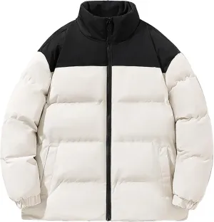 Puffer Jacket Men with Hood Warm Insulated Lightweight Hooded Down Coats Outdoor Winter Windproof Waterproof Jackets Zip up Jacket Lightweight Men Puffer(YD-Khaki,Medium)