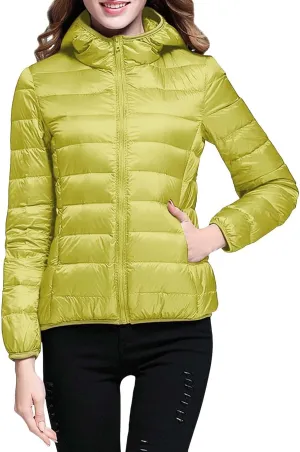 Puffer Jackets for Women Winter Lightweight Down Coats Warm Quilted Short Jackets Zipper Outwear with Pockets