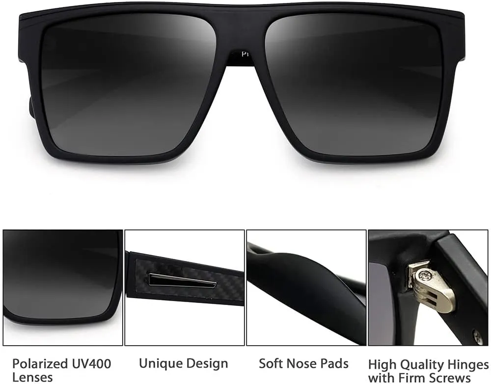 Retro Oversized Polarized Sunglasses Women Men Design Driving Big Large Sunglasses for Women Men Black