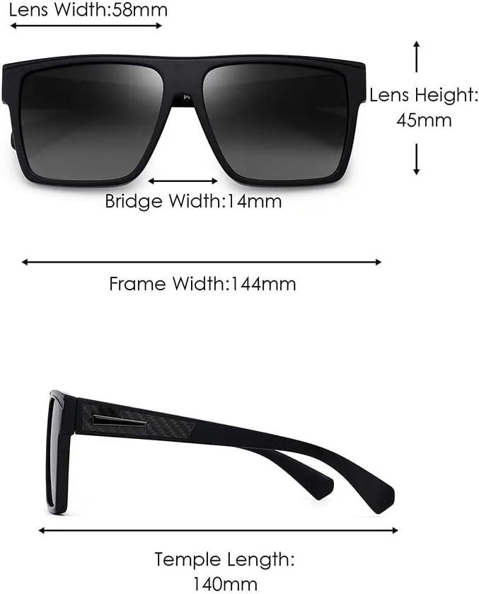 Retro Oversized Polarized Sunglasses Women Men Design Driving Big Large Sunglasses for Women Men Black