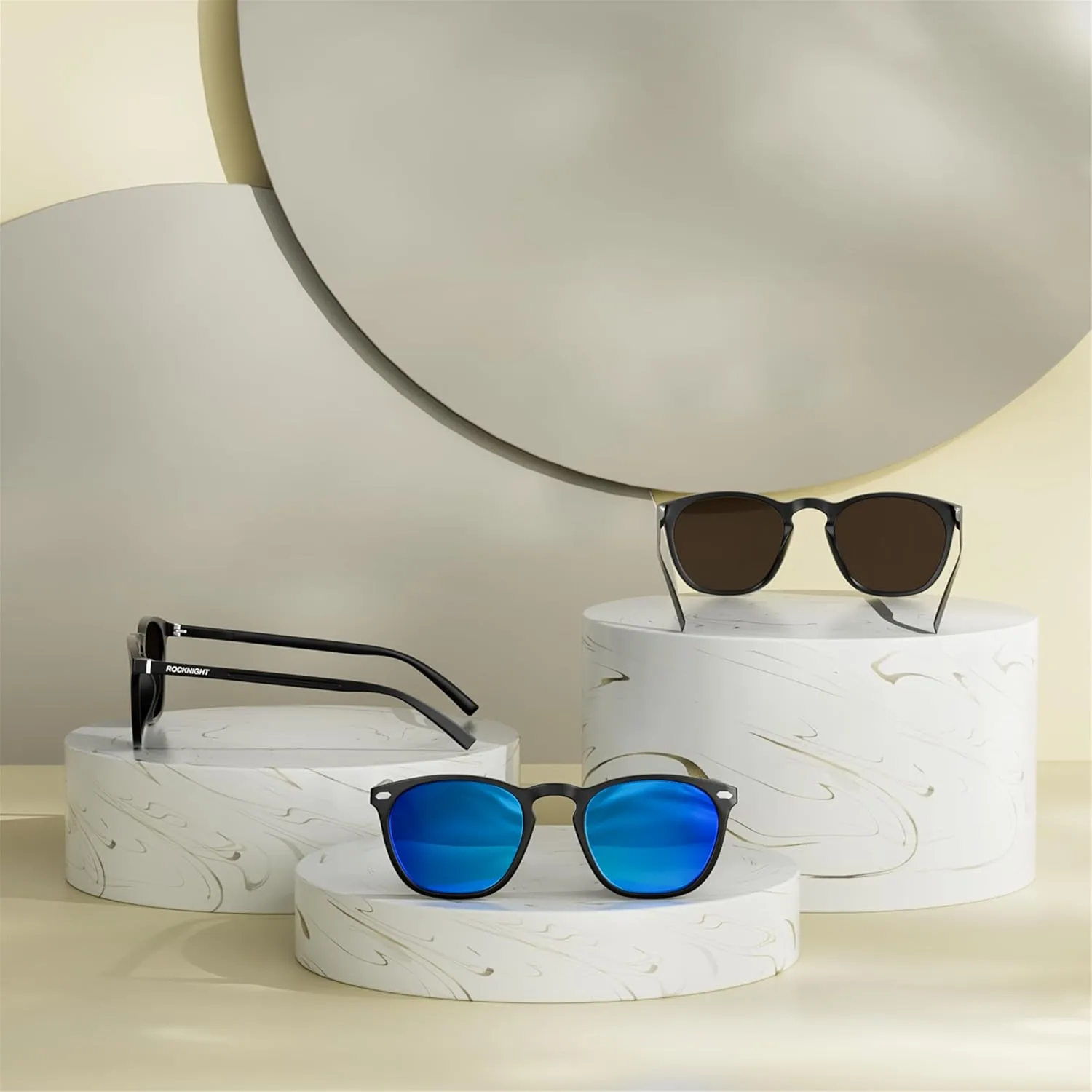 ROCKNIGHT Polarized Driving Sunglasses UV400 Protection Lightweight Al-Mg Metal Frame Outdoor Casual