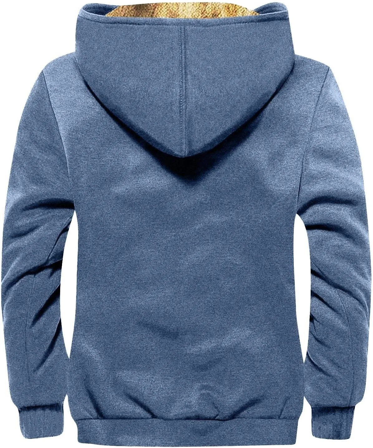 RTRDE Mens Winter Work Coat Zip Up Hoodie Casual Sherpa Lined Jackets Fleece Warm Work Coats Outwear Casual Jacket