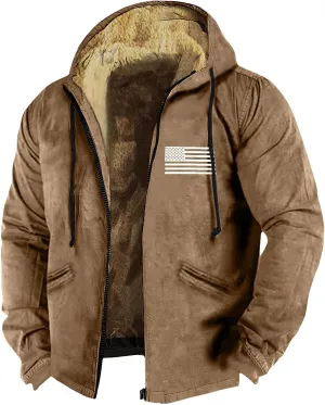 RTRDE Mens Winter Work Coat Zip Up Hoodie Casual Sherpa Lined Jackets Fleece Warm Work Coats Outwear Casual Jacket