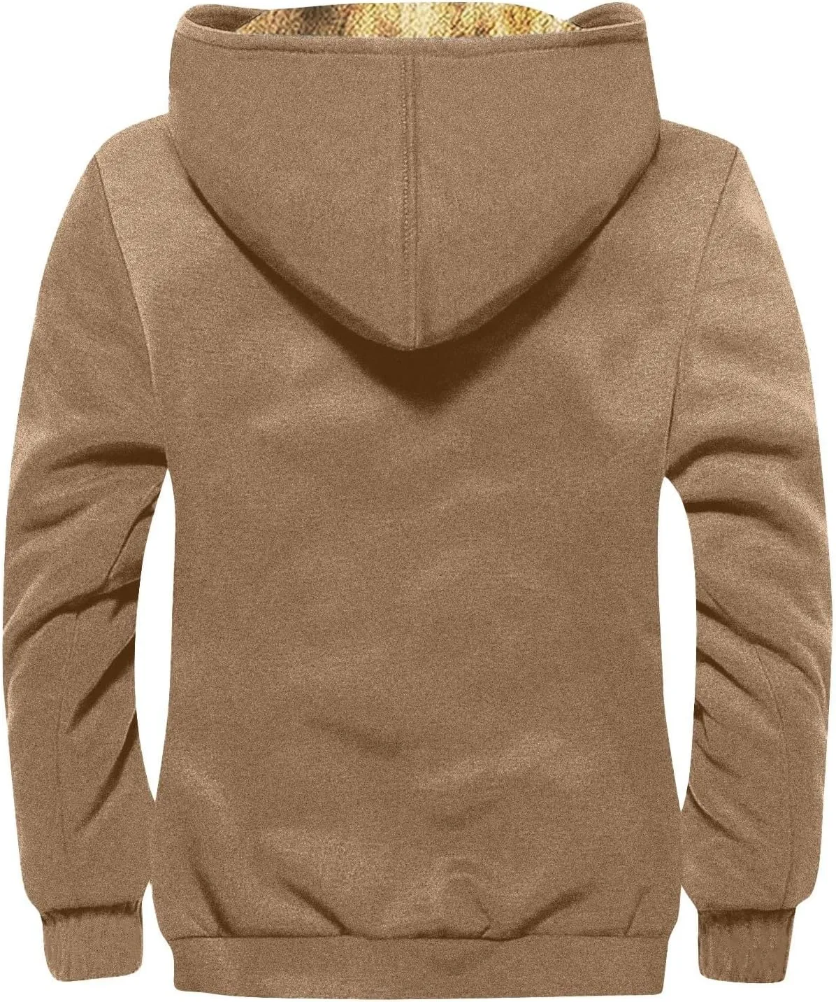 RTRDE Mens Winter Work Coat Zip Up Hoodie Casual Sherpa Lined Jackets Fleece Warm Work Coats Outwear Casual Jacket