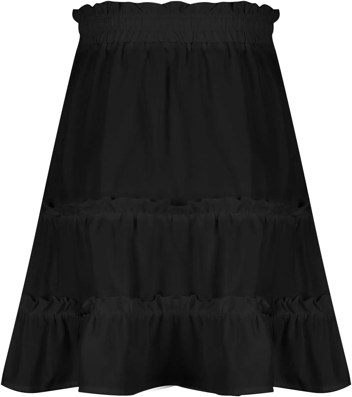 Ruffle Skirts Women Mini Summer Skirts Drawstring Elastic Waist Skirts Flowy Pleated Skirts Short Vacation Skirts
