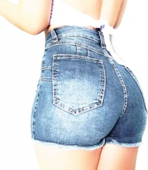 Rvidbe Womens Denim Shorts Teen Girls Casual Summer Comfy Mid Waisted Stretchy Ripped Jean Shorts with Pockets Womens Jean Shorts High Waisted Shorts for Women Dressy Summer