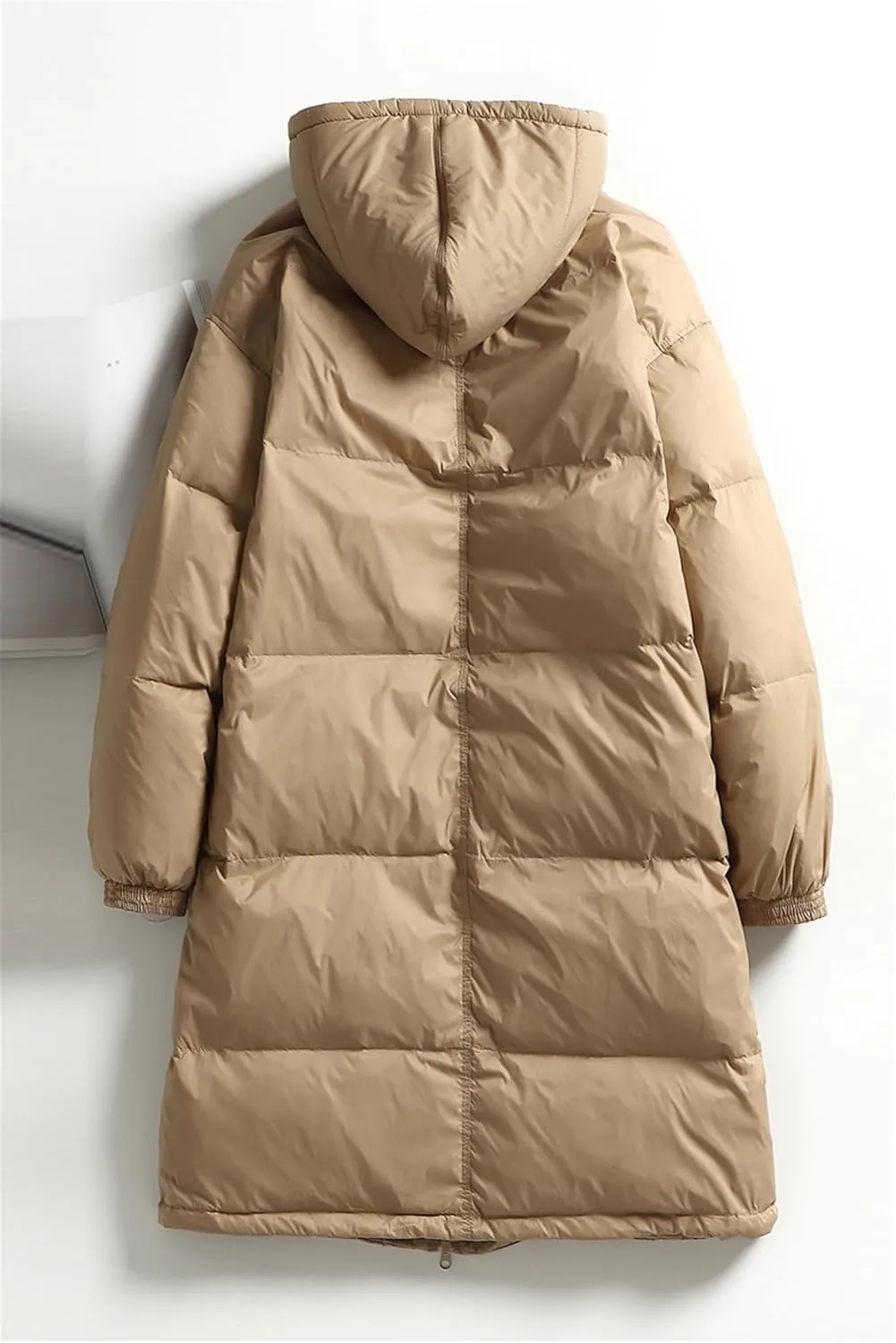 SaoBiiu Women's Down Jackets Coats Long Casual Puffer Hooded Jackets Warm Parka Portable Overcoat