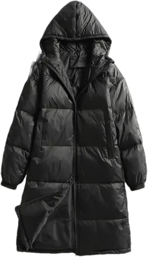 SaoBiiu Women's Down Jackets Coats Long Casual Puffer Hooded Jackets Warm Parka Portable Overcoat