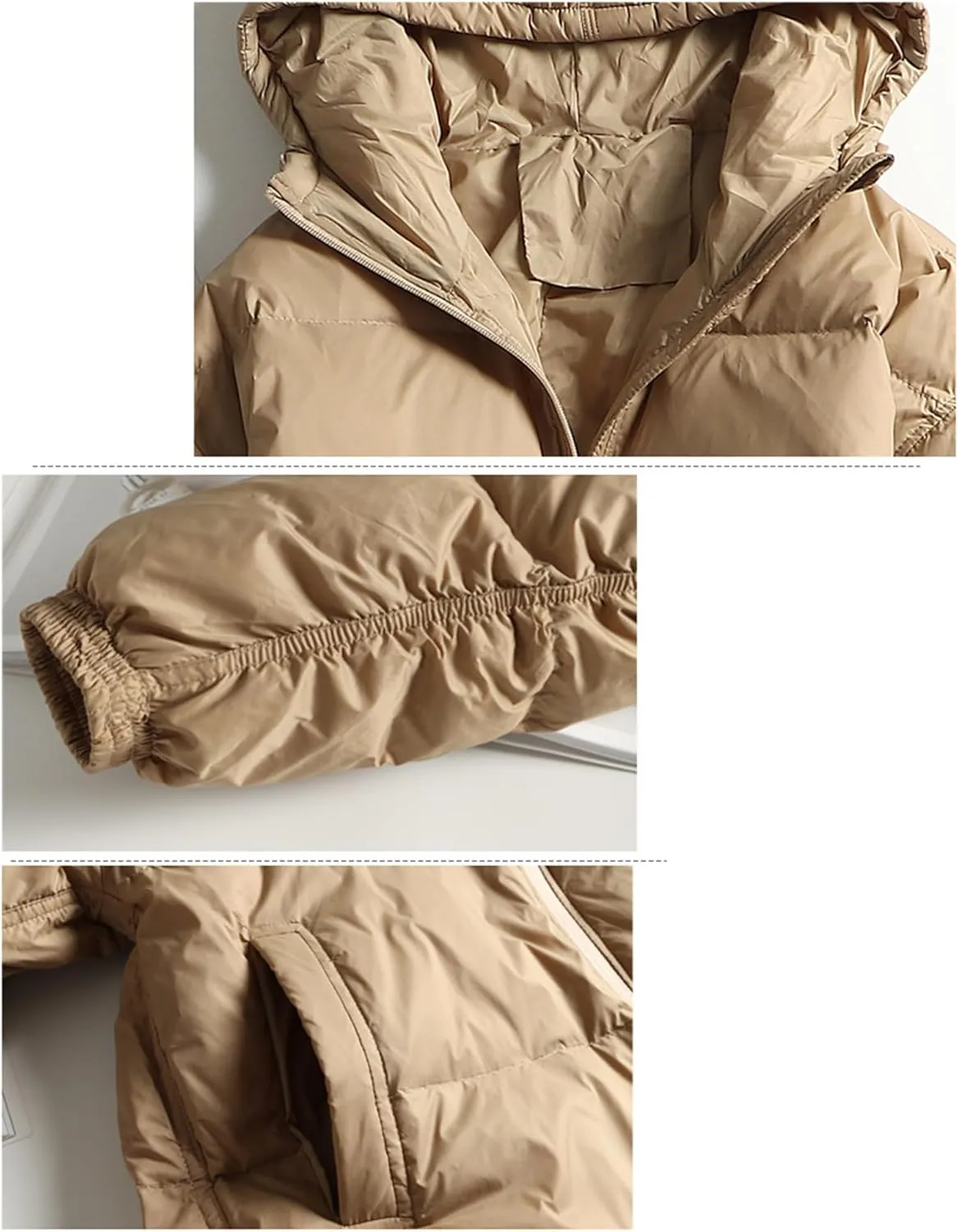 SaoBiiu Women's Down Jackets Coats Long Casual Puffer Hooded Jackets Warm Parka Portable Overcoat