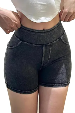 SESERAGI Jean Shorts Womens High Waisted Stretchy Casual Elastic Denim Shorts