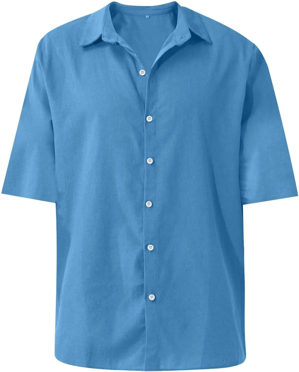 Short Sleeve Shirts for Men Hawaiian Button Down Casual Summer Western Shirts Beach Solid Tshirts Collared Neck Tops