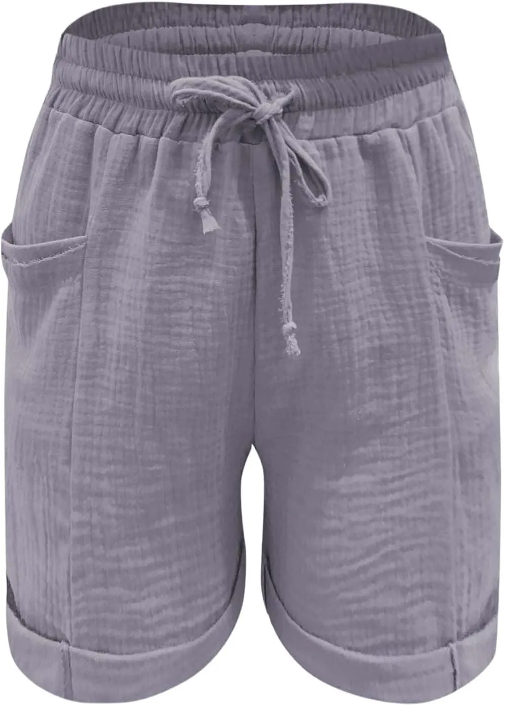 Shorts for Women Linen Shorts Elastic Waist Casual Lightweight with Pockets Cute Drawstring Summer Beach Shorts 2025 Fashion
