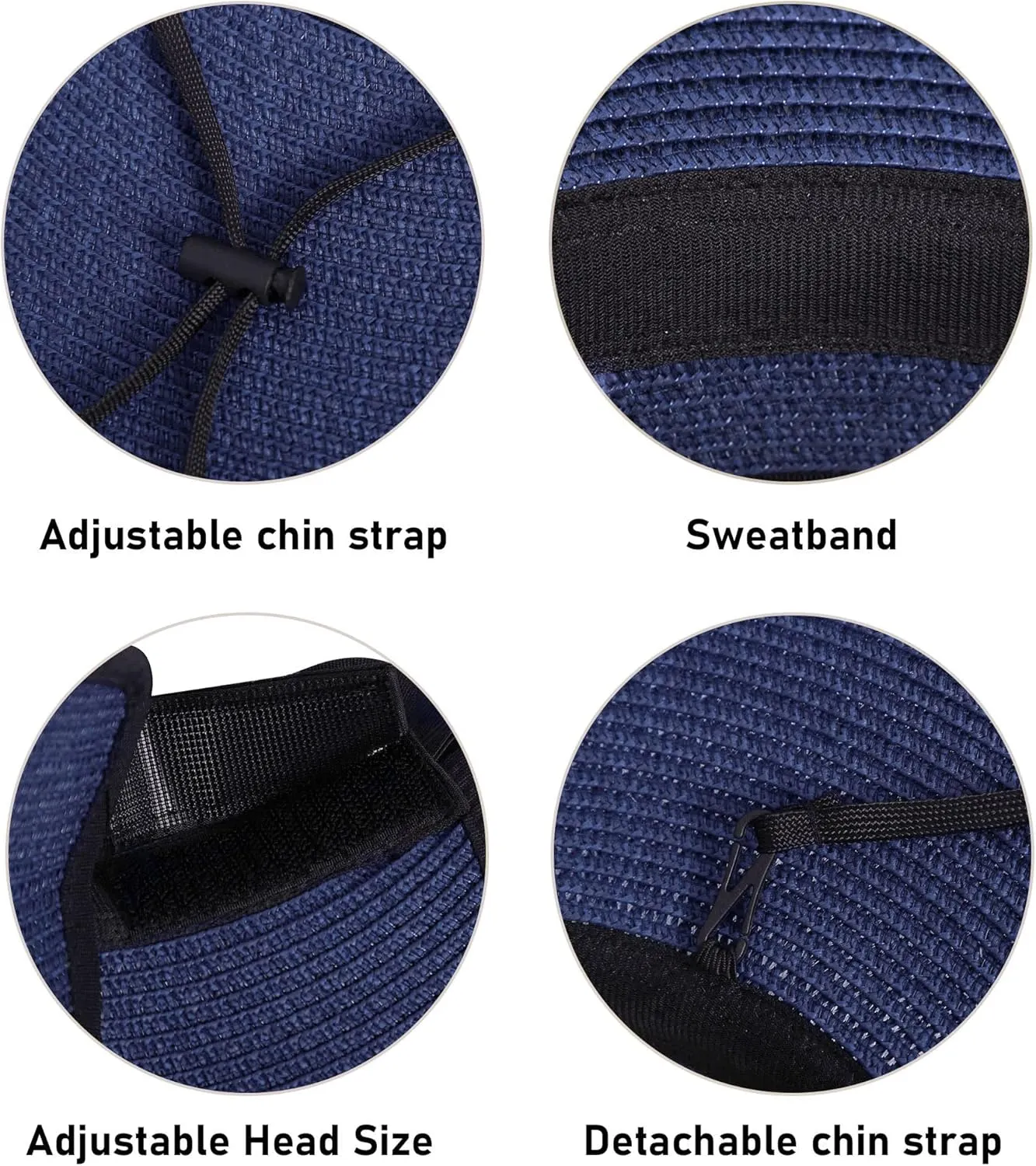 Simplicity Women's Summer Foldable Wide Brim Beach Hats Straw Sun Visor Hats