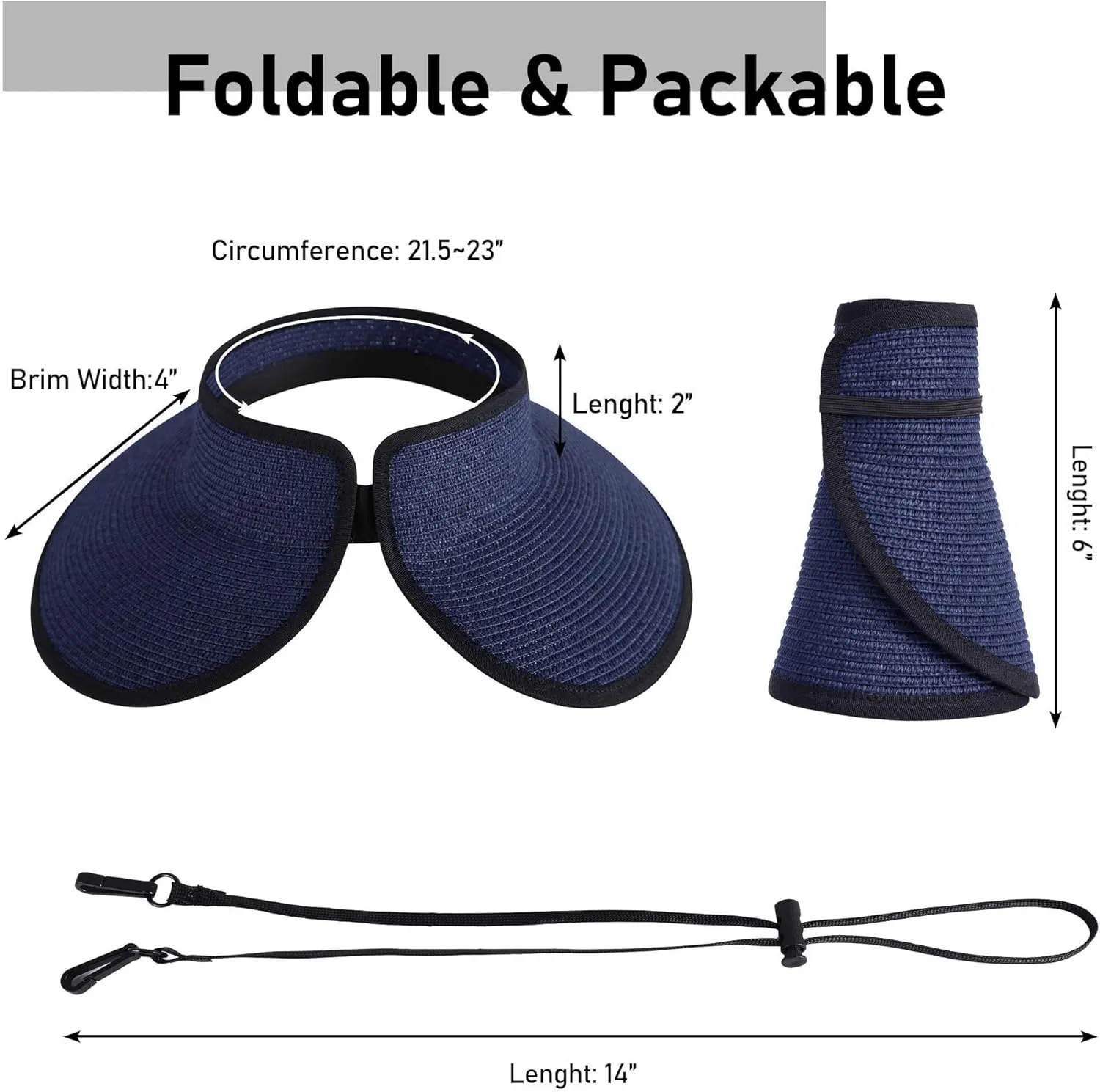 Simplicity Women's Summer Foldable Wide Brim Beach Hats Straw Sun Visor Hats