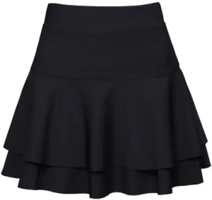 Skirts for Women Elastic High Waist Mini Skirts Ruffle Layered Pleated Skirts Solid Casual Three-Layer Base Women