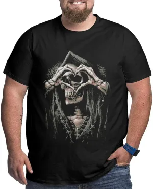Skull Novelty T-Shirts Plus Size for Big and Tall Large T Shirts Cotton Black Top Tees 1X-6X