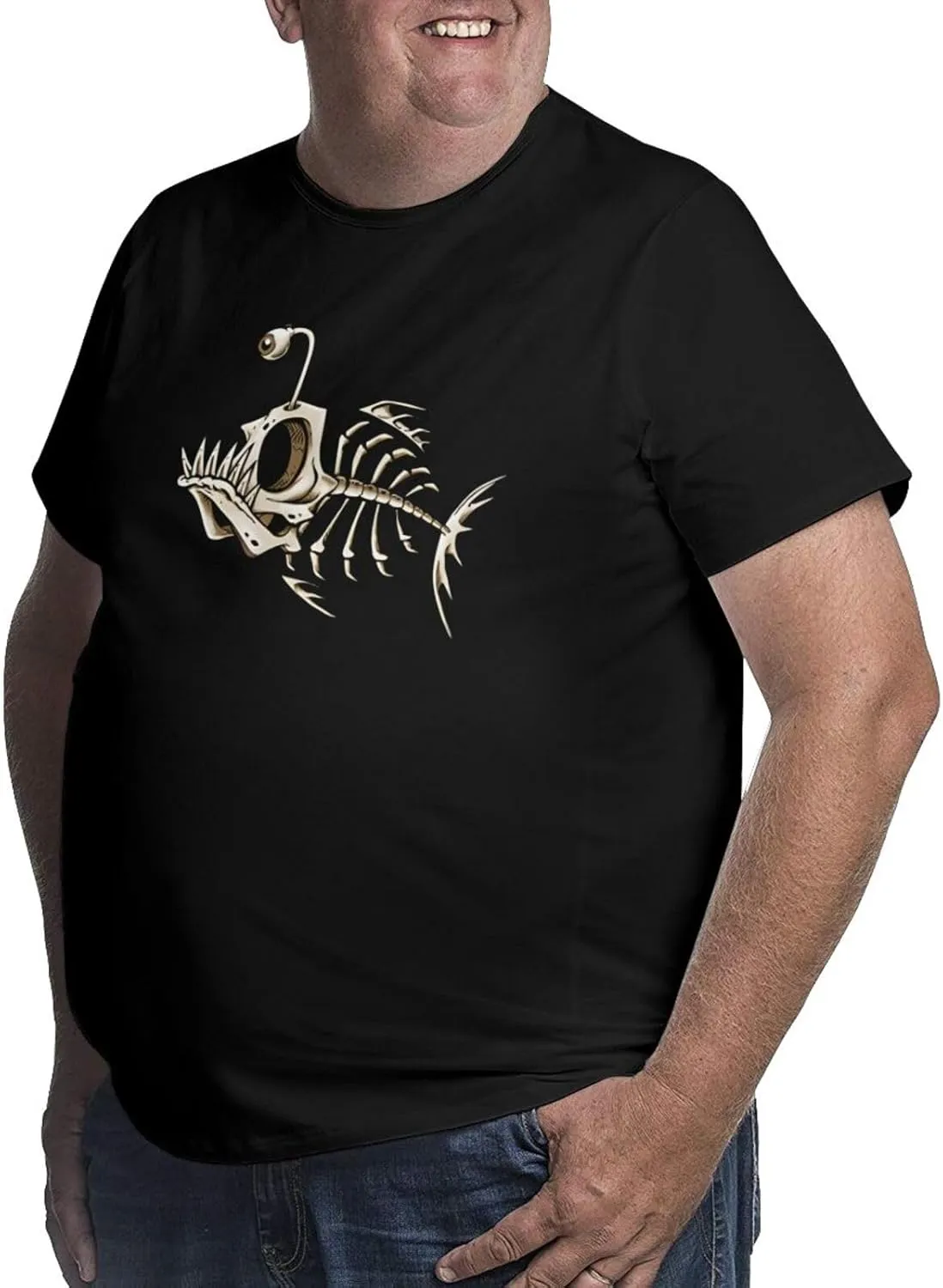 Skull Novelty T-Shirts Plus Size for Big and Tall Large T Shirts Cotton Black Top Tees 1X-6X
