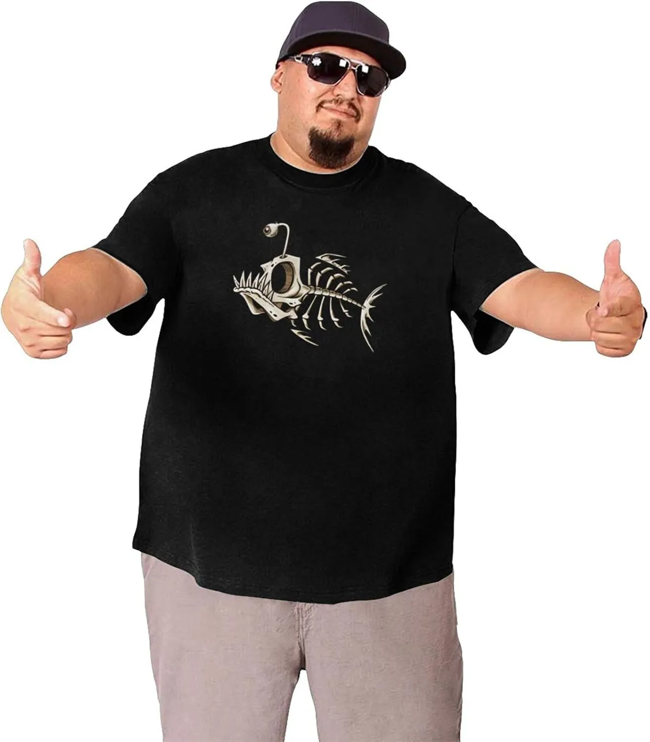 Skull Novelty T-Shirts Plus Size for Big and Tall Large T Shirts Cotton Black Top Tees 1X-6X
