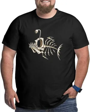 Skull Novelty T-Shirts Plus Size for Big and Tall Large T Shirts Cotton Black Top Tees 1X-6X