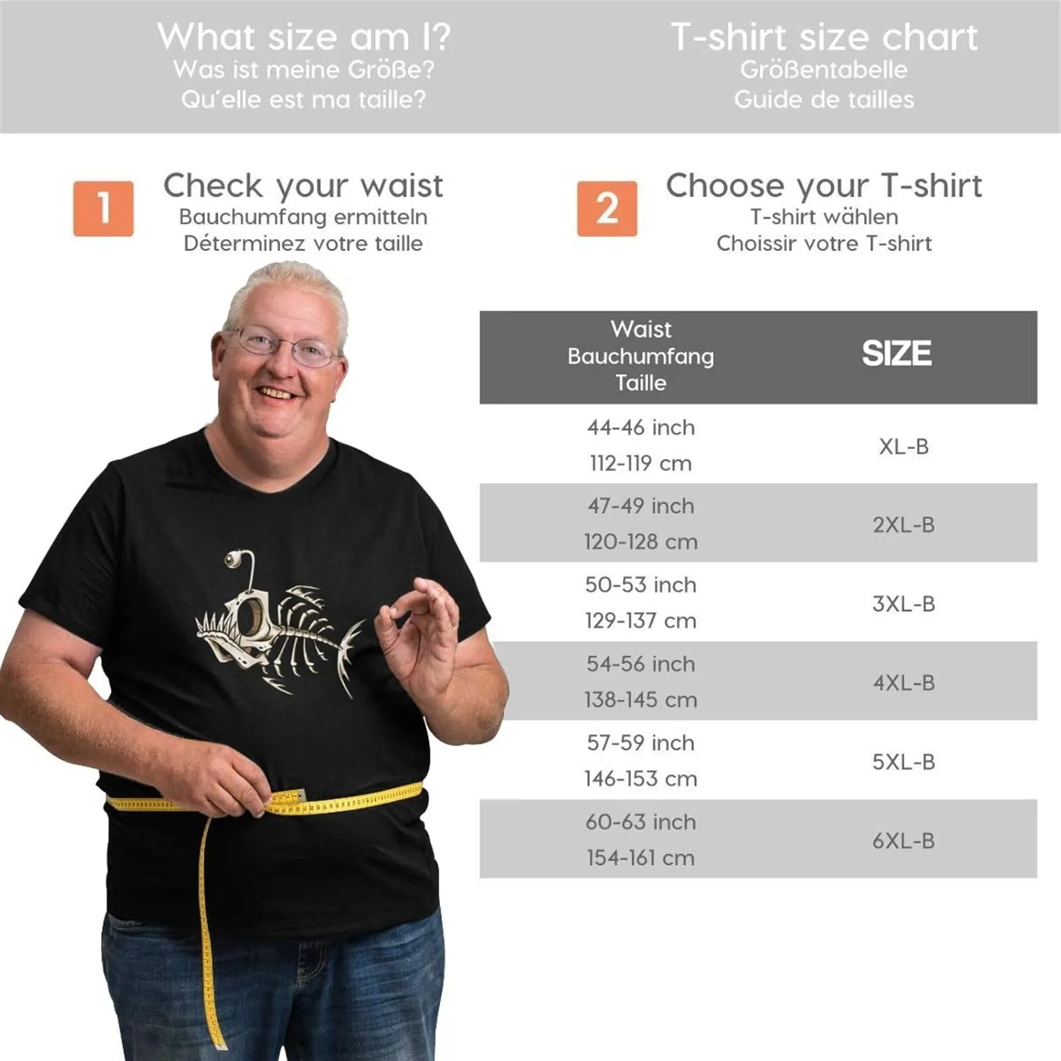 Skull Novelty T-Shirts Plus Size for Big and Tall Large T Shirts Cotton Black Top Tees 1X-6X