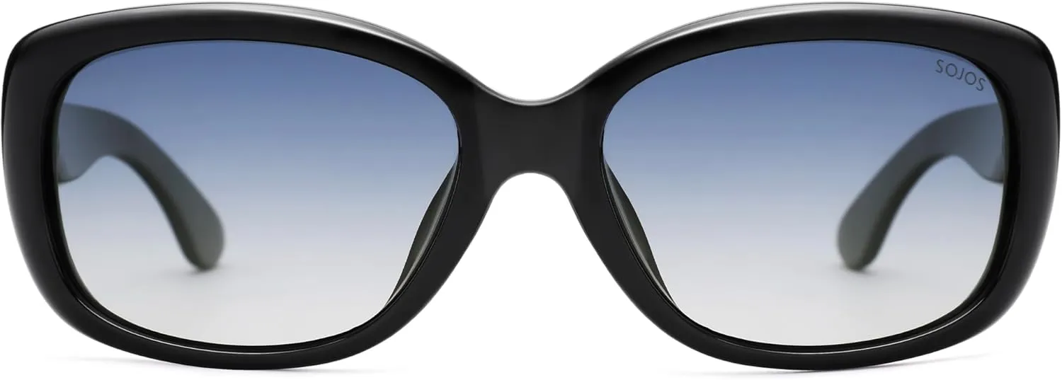 SOJOS Vintage Square Sunglasses for Women Polarized UV Protection Havana Frame