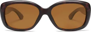 SOJOS Vintage Square Sunglasses for Women Polarized UV Protection Havana Frame