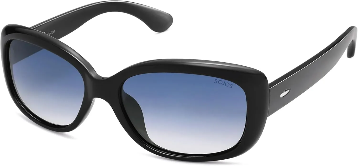 SOJOS Vintage Square Sunglasses for Women Polarized UV Protection Havana Frame