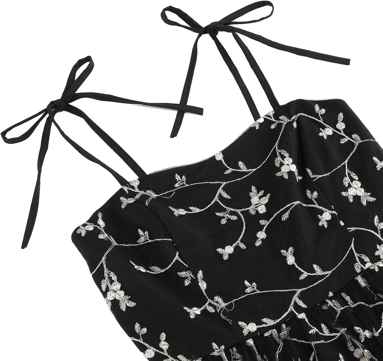Spaghetti Strap Floral Embroidered Dress for Women Wedding Guest Tea Party Dress for Woman Tulle Prom Formal Cocktail Dress