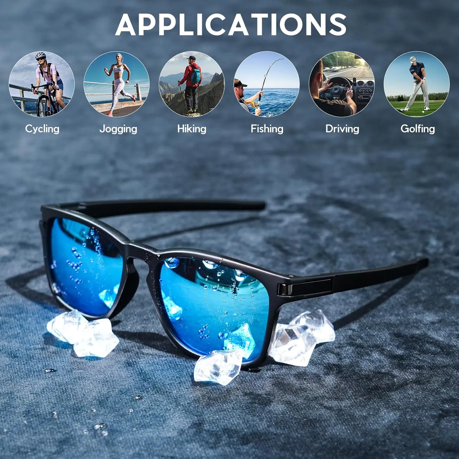 Sports Polarized Sunglasses for Men Woman, Wrap Around Sun Glasses UV Protection for Running Cycling Fishing Driving