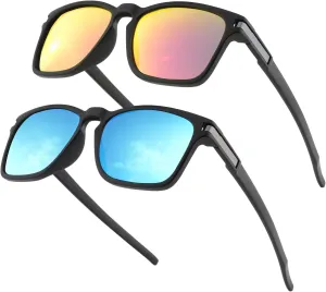 Sports Polarized Sunglasses for Men Woman, Wrap Around Sun Glasses UV Protection for Running Cycling Fishing Driving
