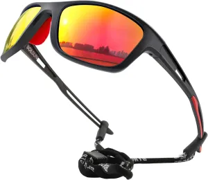 Sports Polarized Sunglasses for Men Woman, Wrap Around Sun Glasses UV Protection for Running Cycling Fishing Driving