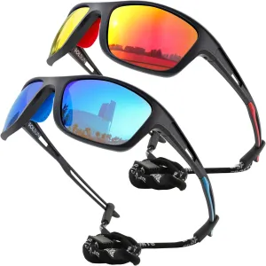 Sports Polarized Sunglasses for Men Woman, Wrap Around Sun Glasses UV Protection for Running Cycling Fishing Driving
